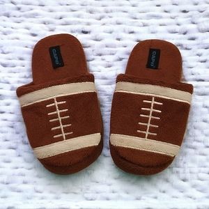 Cap Kids Boys Football Slip On Fleece Slippers Size 3